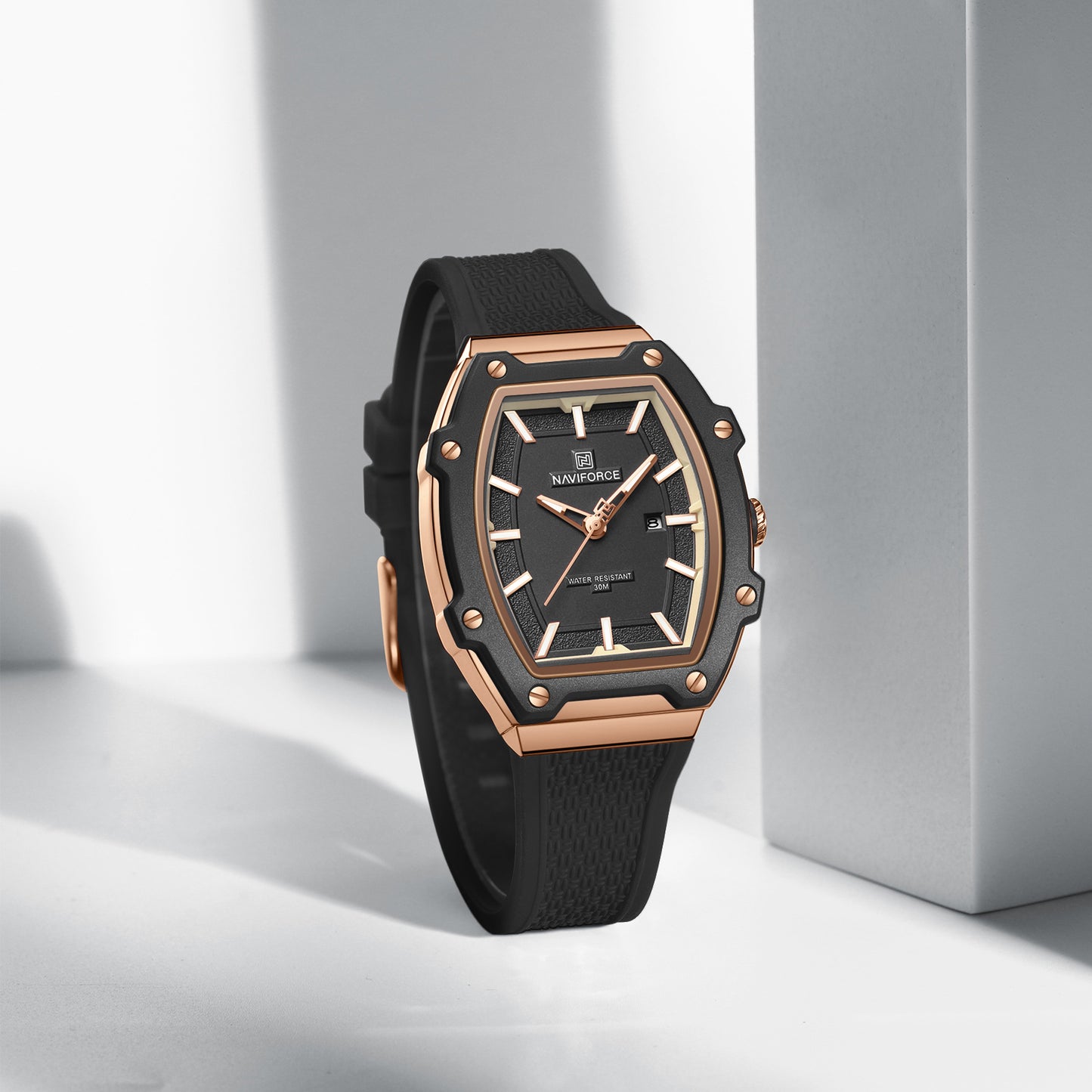 Naviforce 8069 Luxe Women Silicon Watch - Black