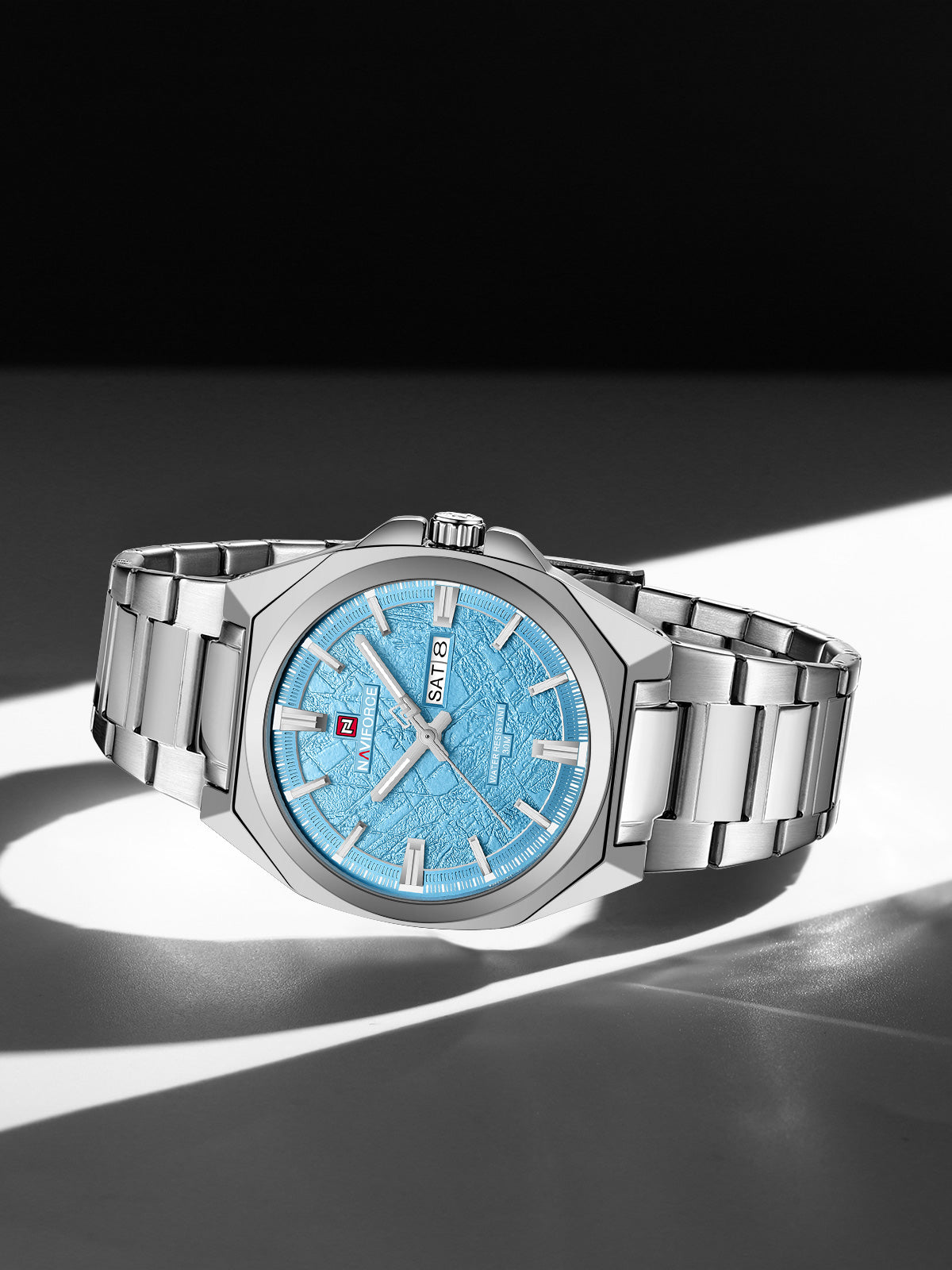 Naviforce 9273 Gentleman Edition Men Watch - Silver Blue