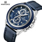 Naviforce 8075 Zach Men Leather Watch - Blue