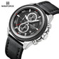 Naviforce 8075 Zach Men Leather Watch - Silver Black