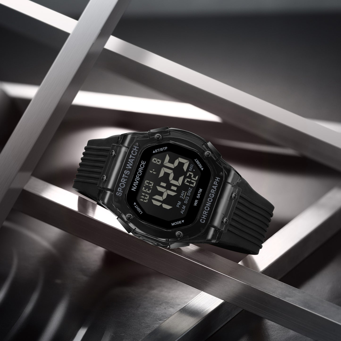 Naviforce 7113 Prime Digital Men Watch - Black