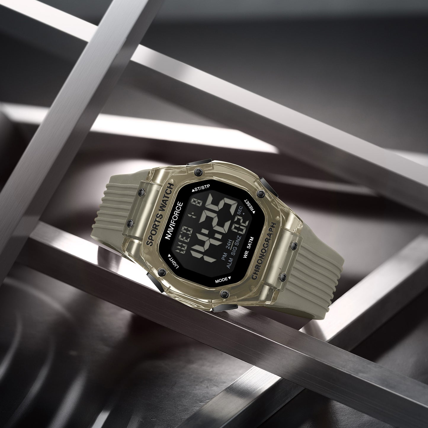 Naviforce 7113 Prime Digital Men Watch - Grey