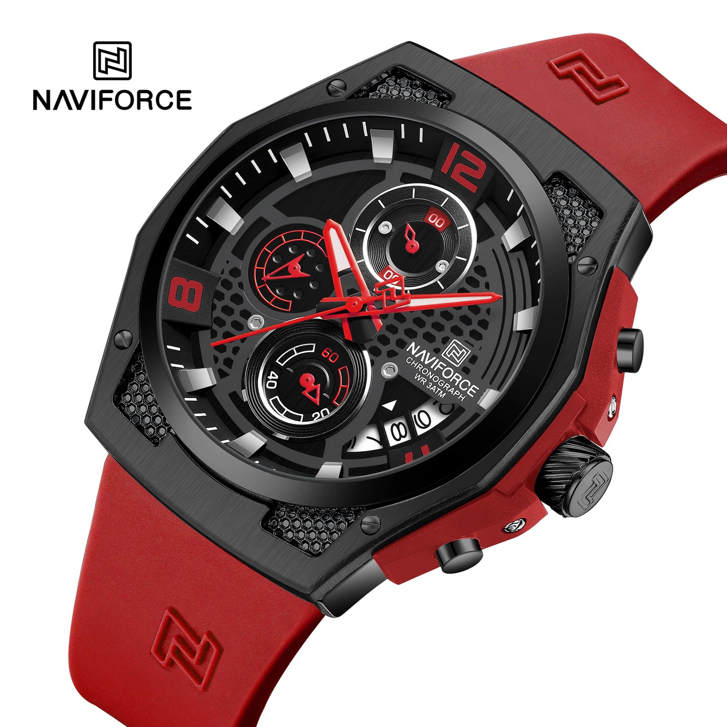 Naviforce 8051T Legacy Silicone Watch - Red