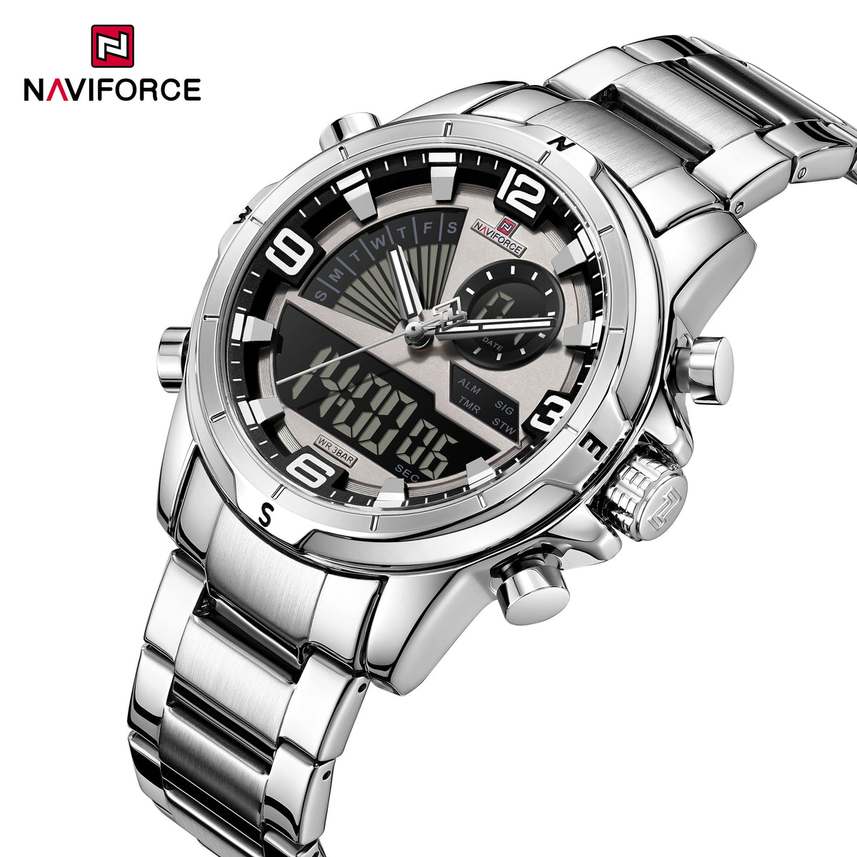 Naviforce 9257 Velocity Men Watch - Silver Grey