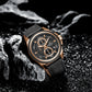 Naviforce 8075 Zach Men Leather Watch - Black RoseGold