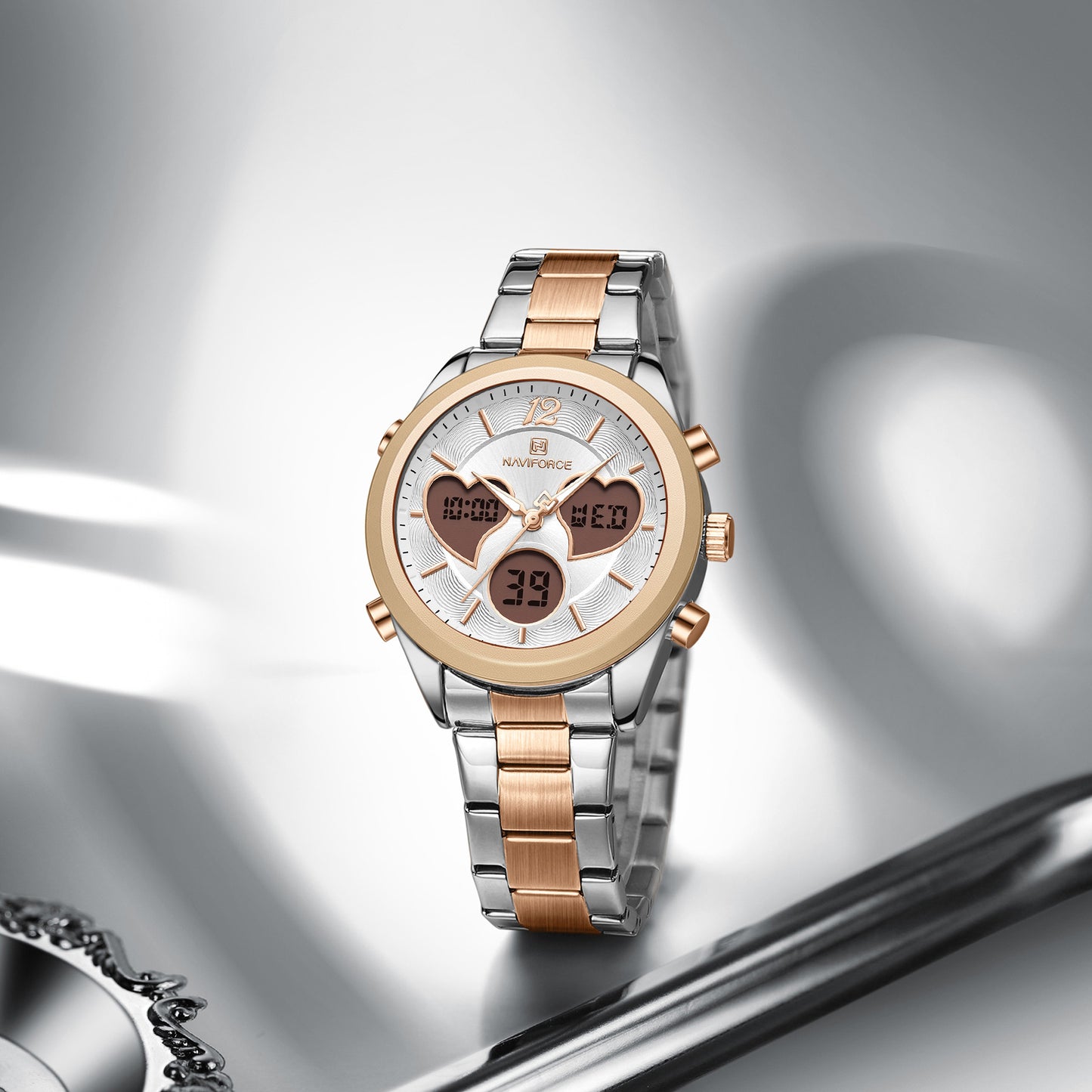 Naviforce NF5045 Lovie Women Watch - Silver Rosegold