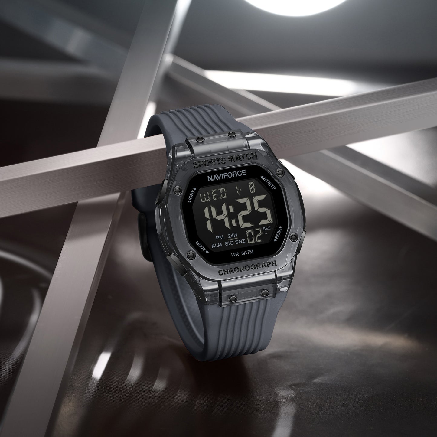 Naviforce 7113 Prime Digital Men Watch - Dark Grey