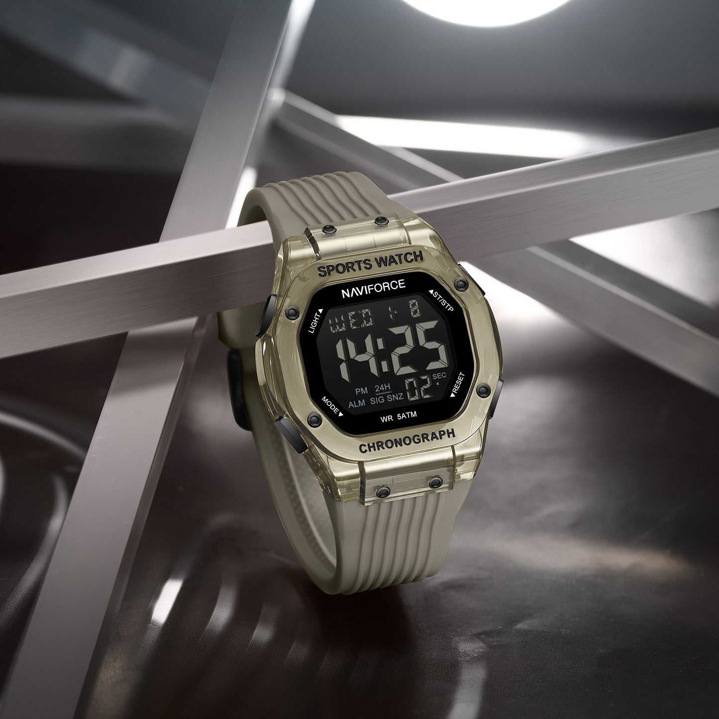 Naviforce 7113 Prime Digital Men Watch - Grey