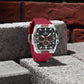 Naviforce 6113 Kwada Chrono Silicone Watch - Black Red
