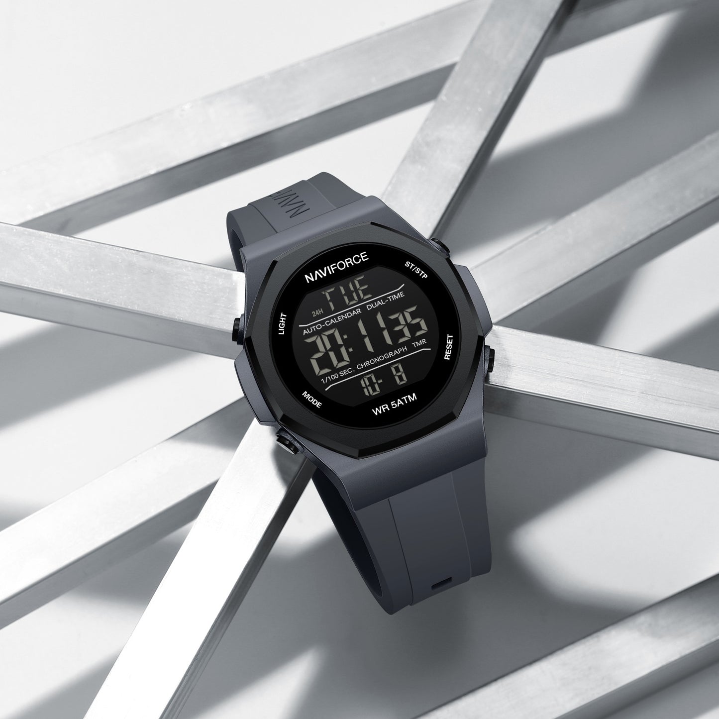 Naviforce NF7117 Volda Digital Men Watch - Dark Grey