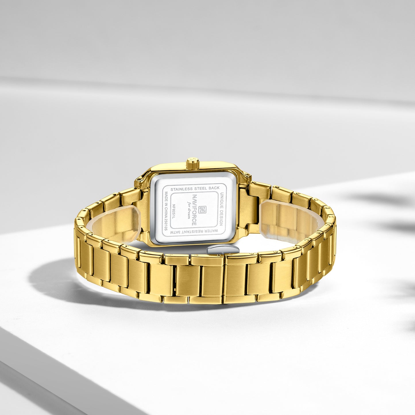 Naviforce 9251 Treasure Couple Watch - Gold White