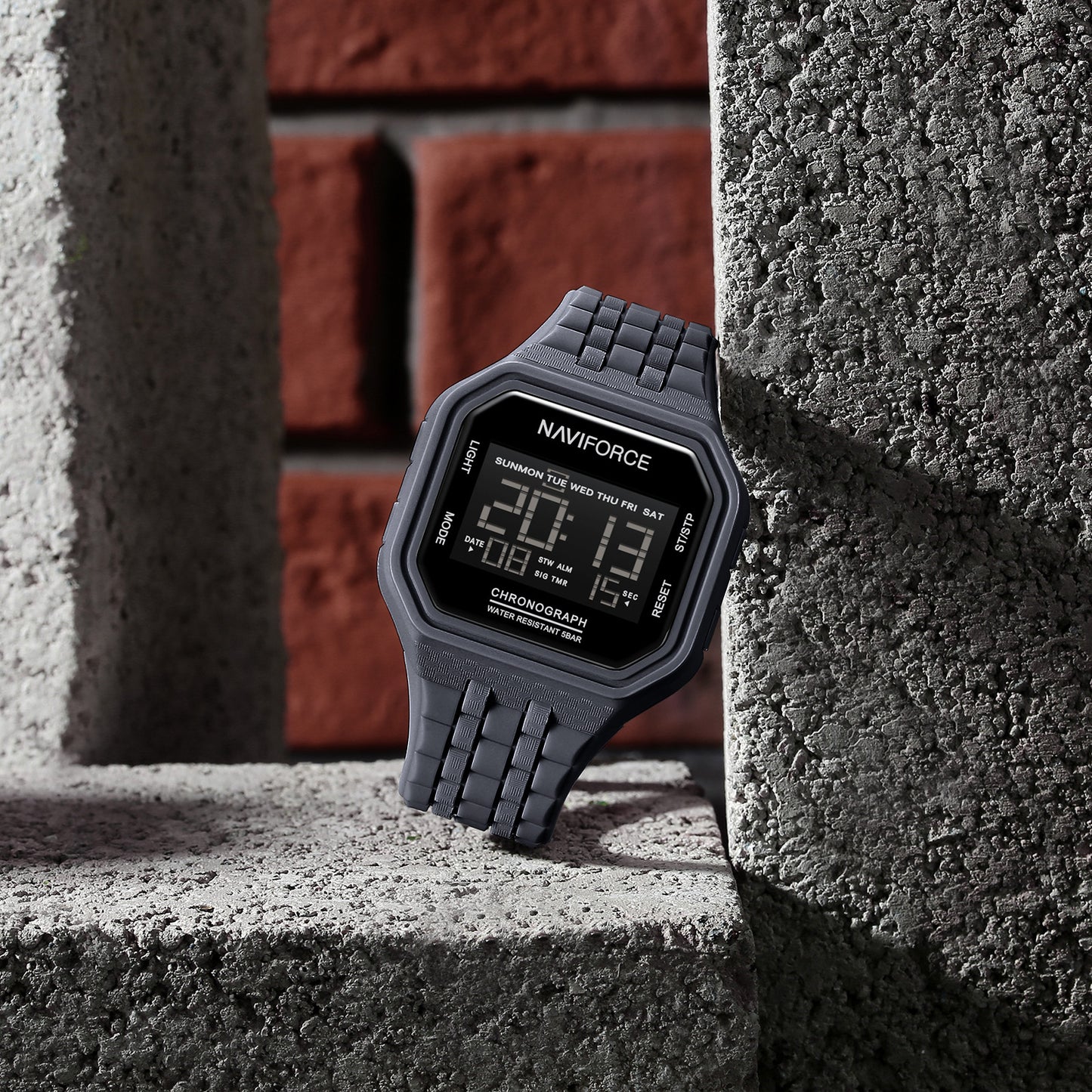 Naviforce 7116 Volda Men Digital Watch - Dark Grey