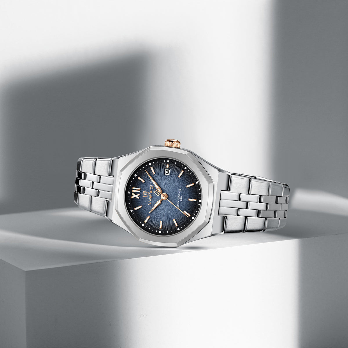Naviforce 5078 Radiant Luxe Women Watch - Silver Blue
