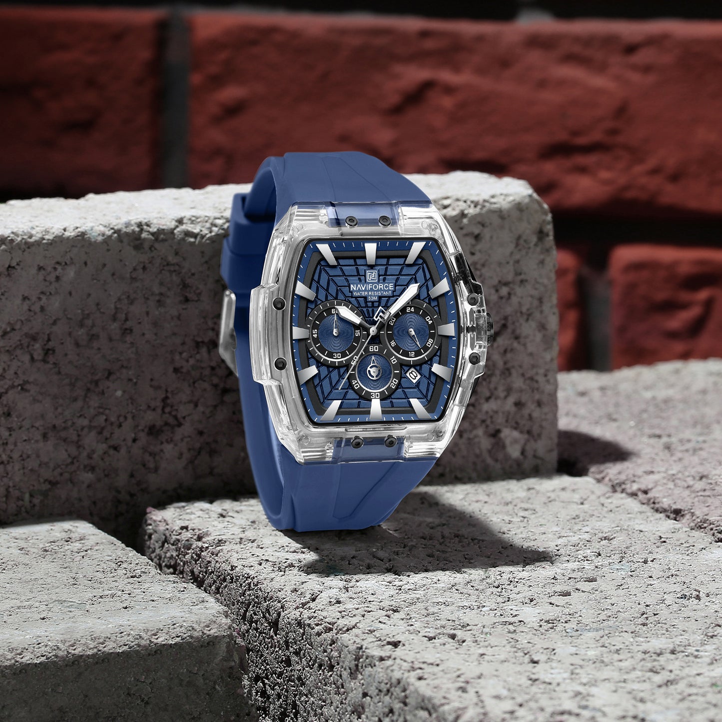 Naviforce 6113 Kwada Chrono Silicone Watch - Blue