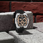 Naviforce 6113 Kwada Chrono Silicone Watch - Black RoseGold-Silver