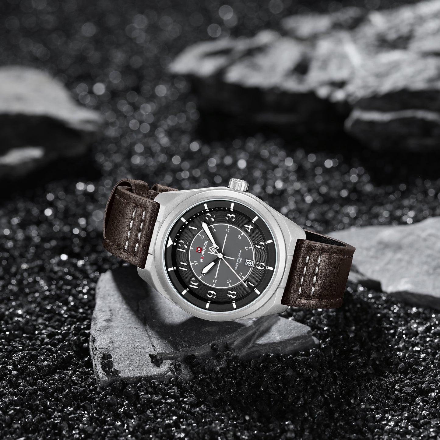 Naviforce 9281L Gambit Men Watch - Silver Brown