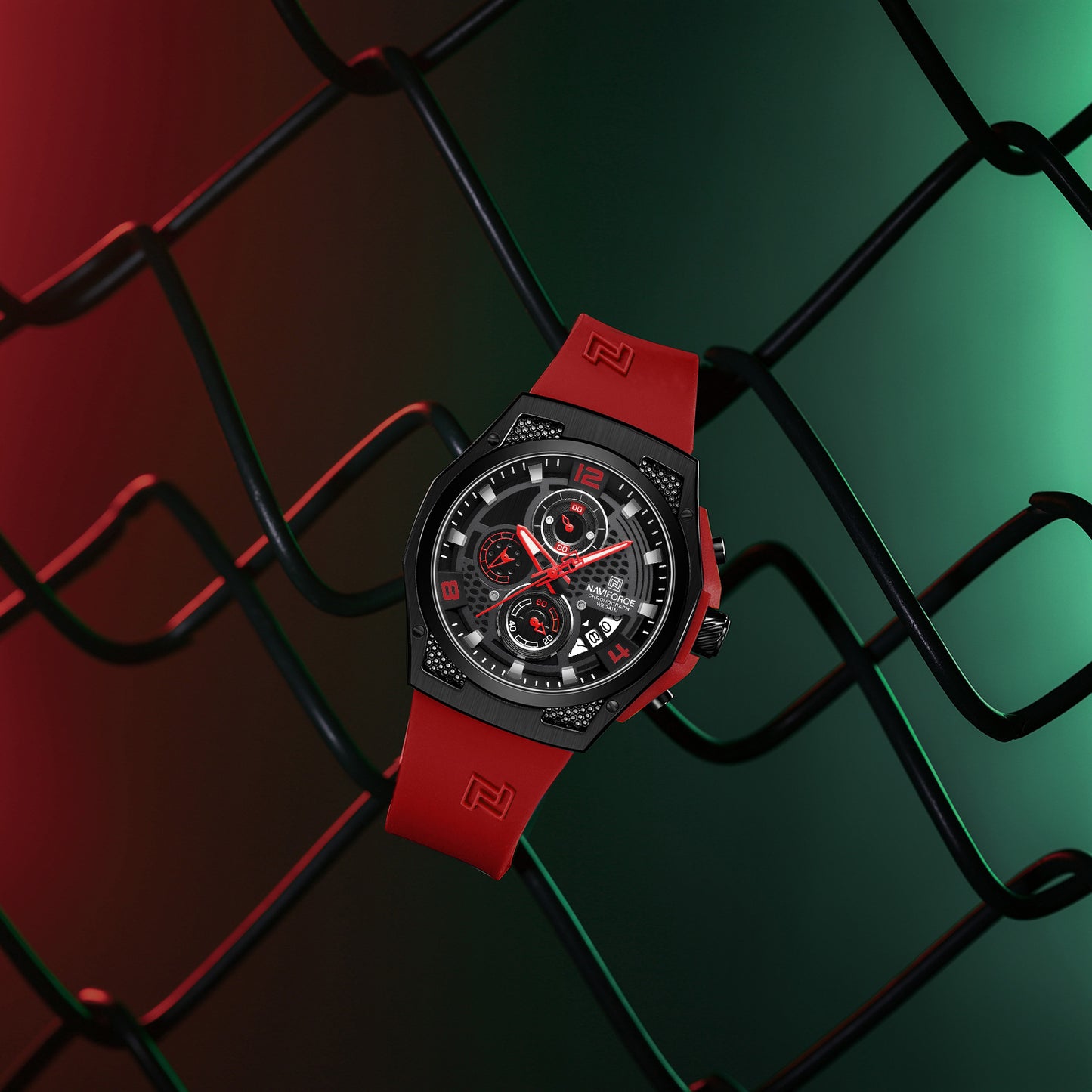 Naviforce 8051T Legacy Silicone Watch - Red
