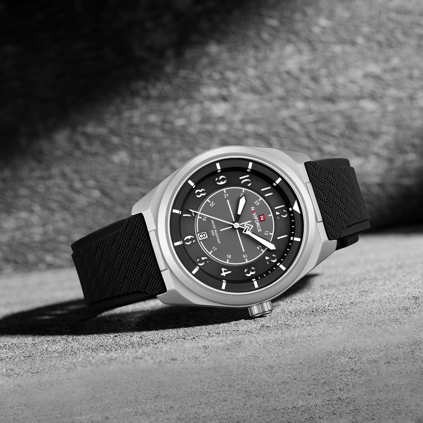 Naviforce 9281T Gambit Men Watch - Silver Black