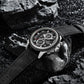 Naviforce 8075 Zach Men Leather Watch - Silver Black