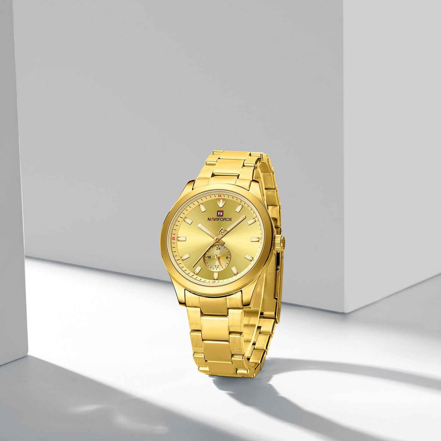 Naviforce 9231 TerraTime Men Watch - Gold