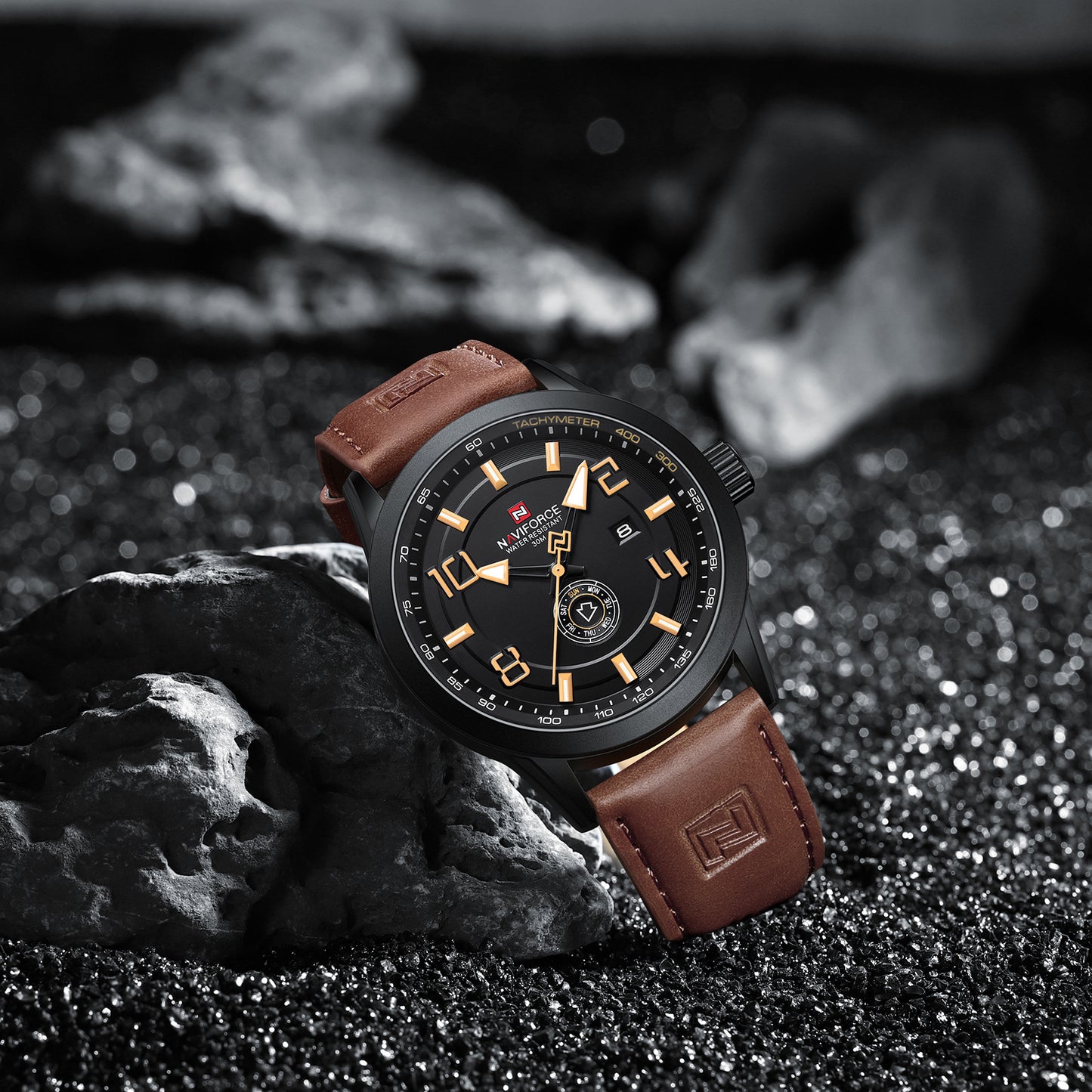 Naviforce 9229 Navegador Men Watch - Coffee-brown