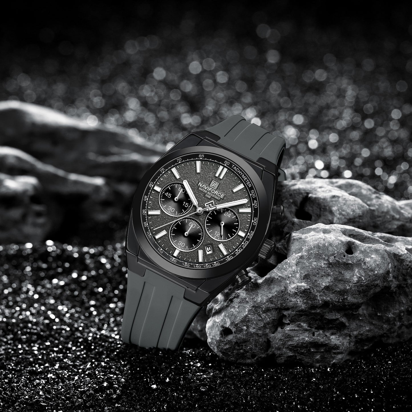 Naviforce 8080 Elite Men Watch - Black Grey