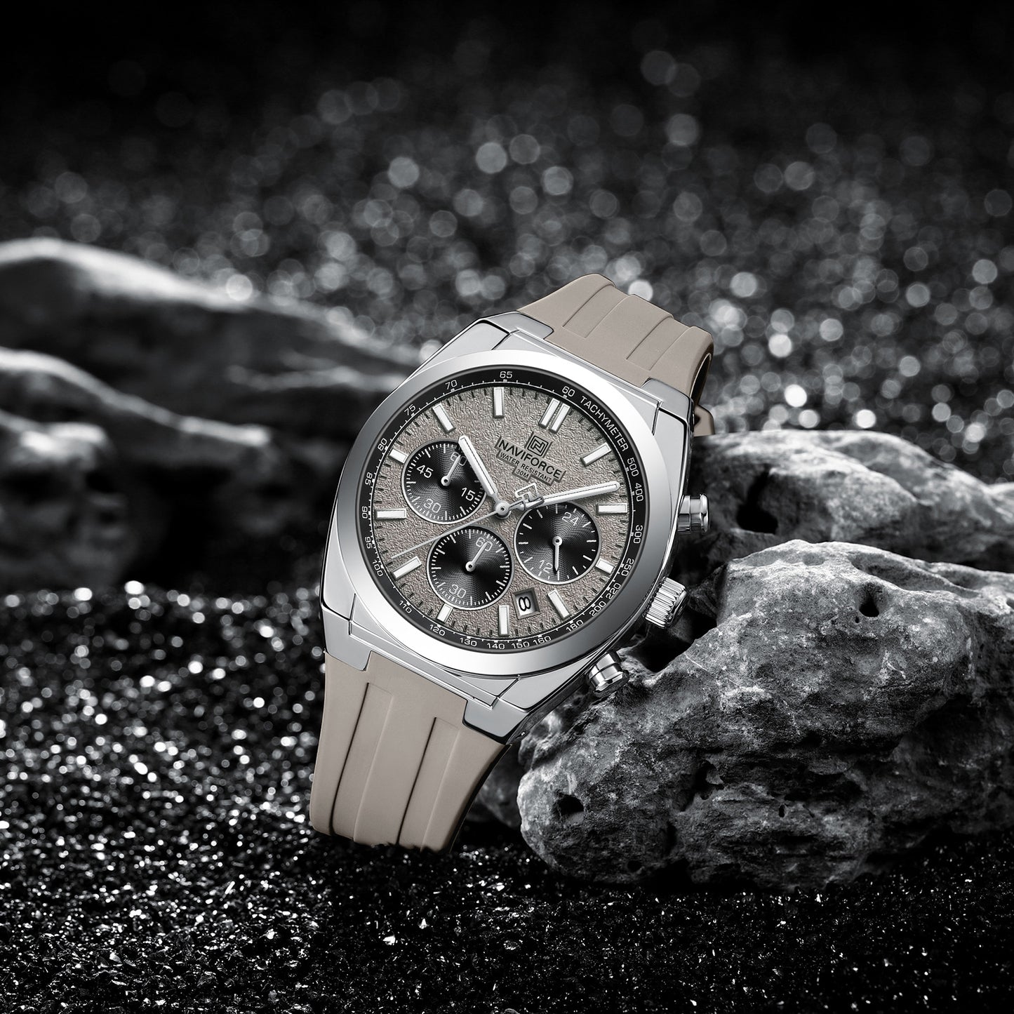 Naviforce 8080 Elite Men Watch - Silver Grey