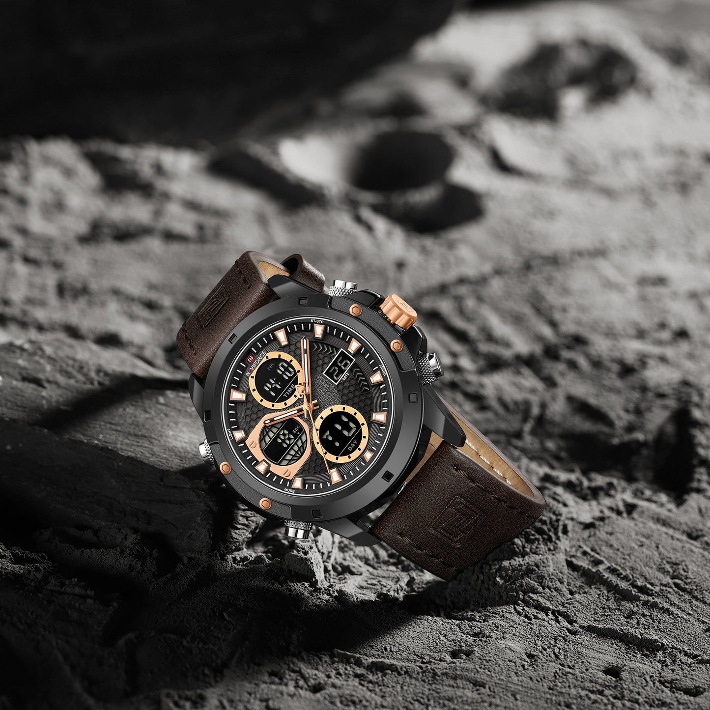 Naviforce 9225 Titanium Men Watch - Brown