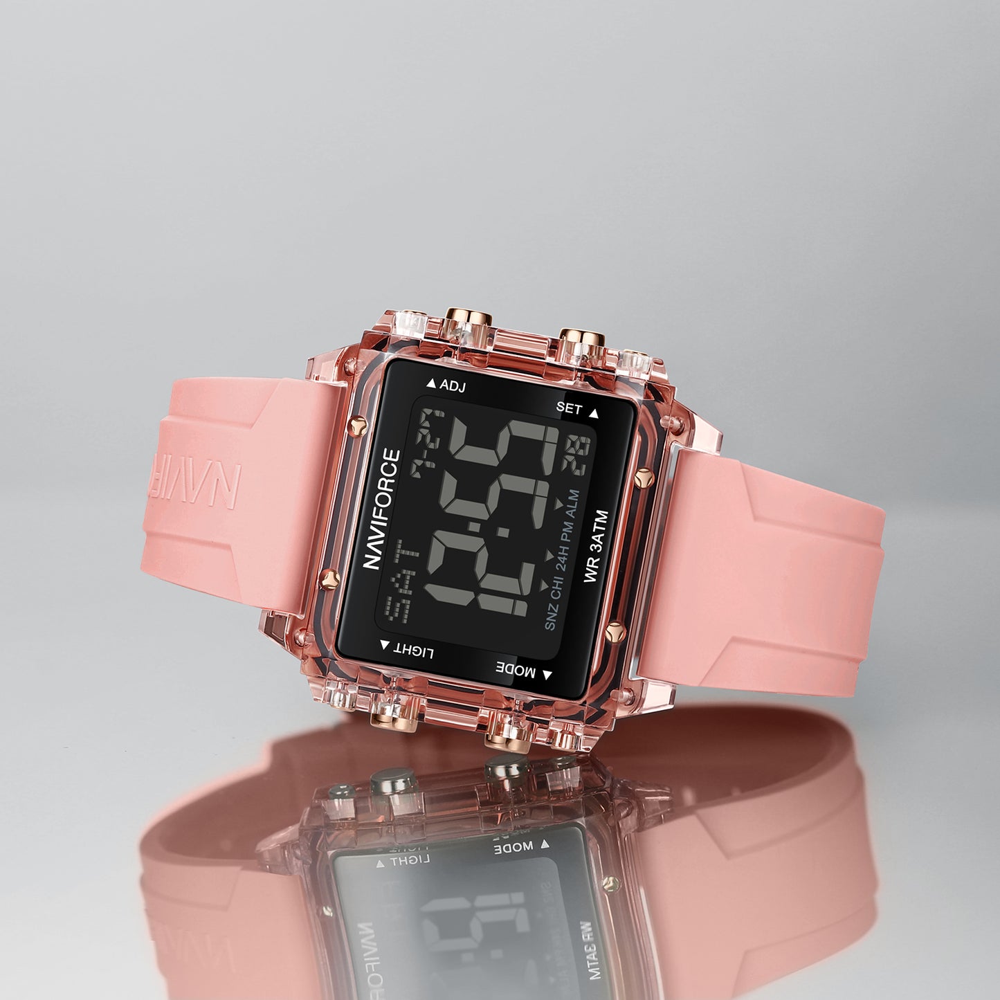 Naviforce 7101 Belladonna Silicone Women Watch - Peach
