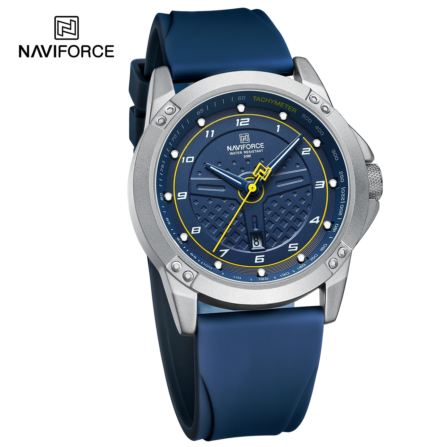 Naviforce 8031 Trendy Men Silicon Watch - Blue