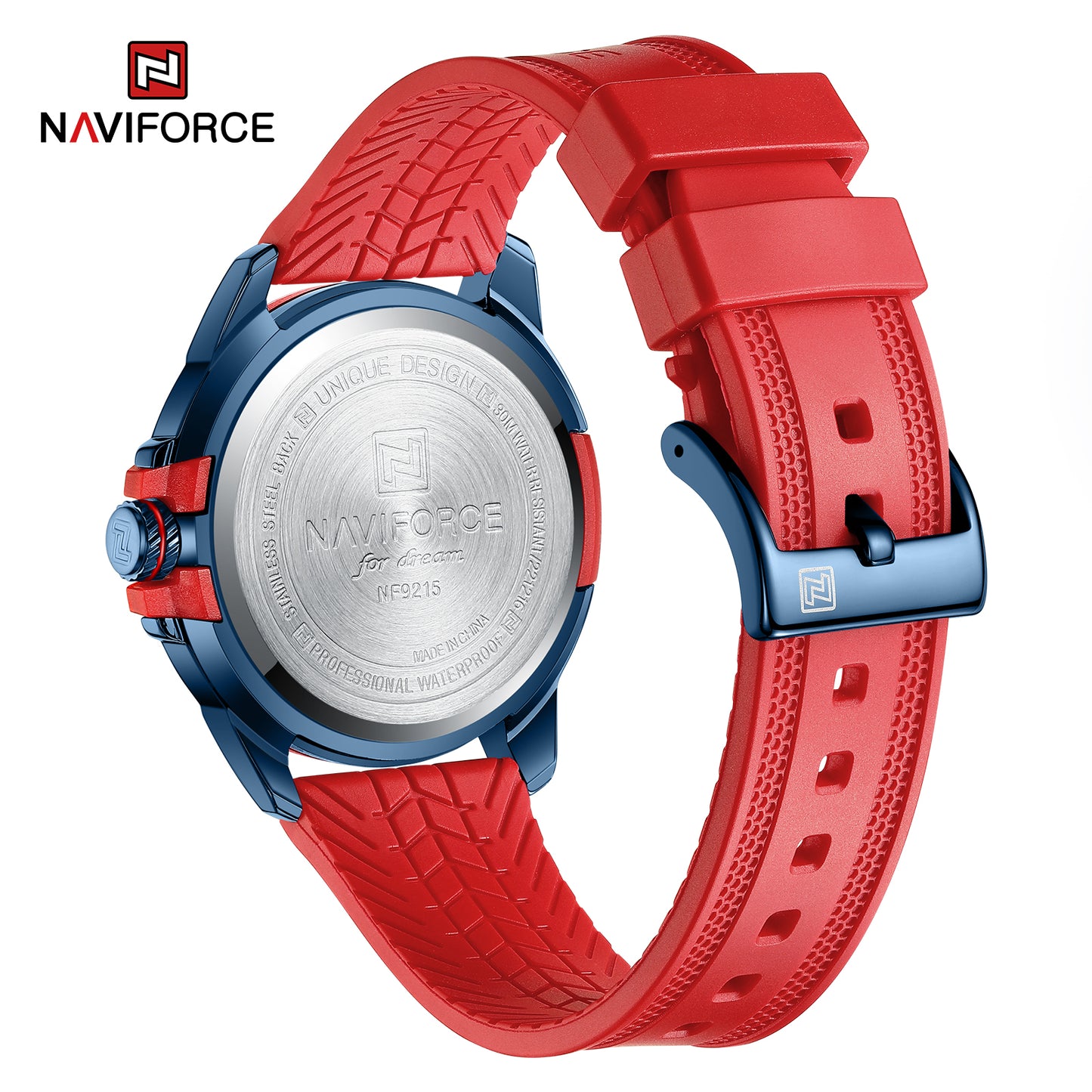 Naviforce 9215T Polo Men Watch - Red Blue