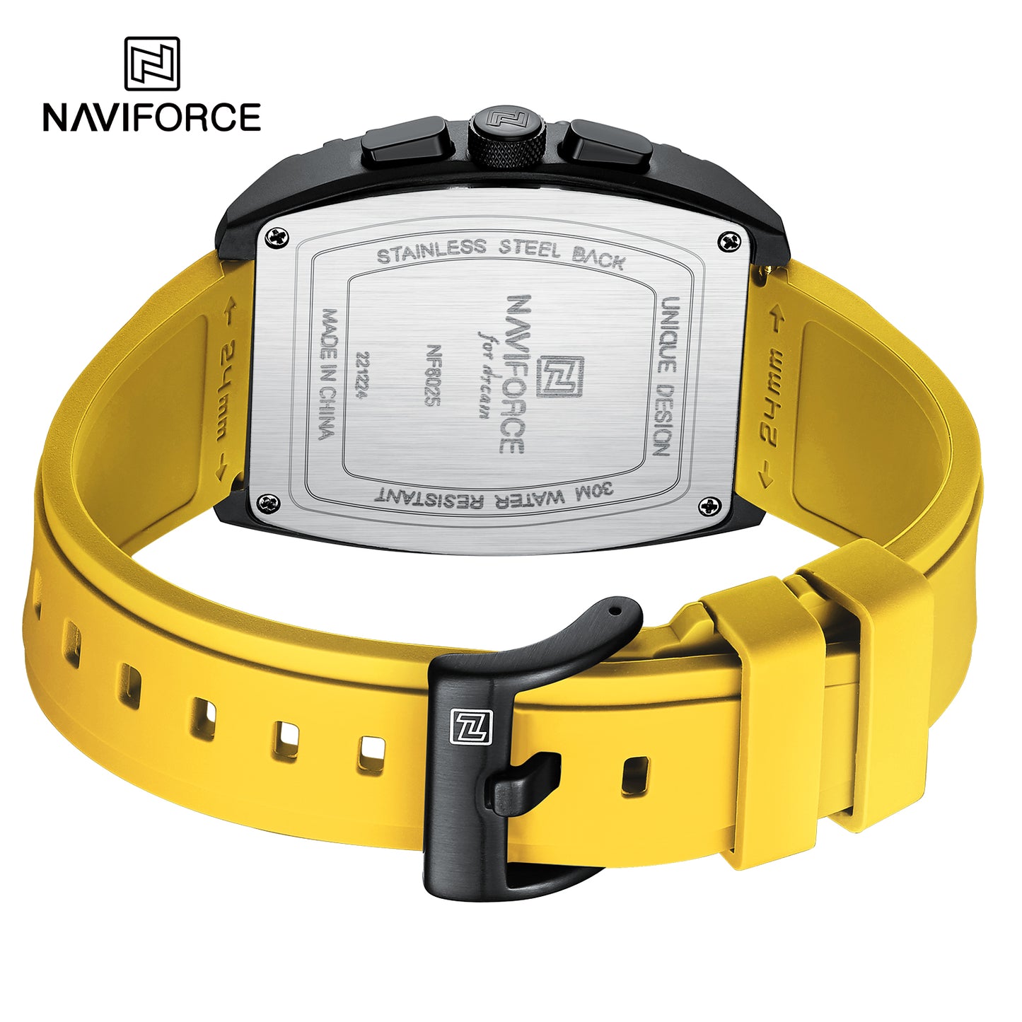 Naviforce 8025 Rotary Men Watch - Black Yellow