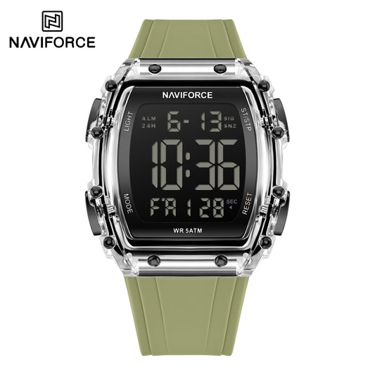 Naviforce 6107 Integral Digital Men Watch - Silver Green