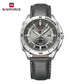 Naviforce 9269 Ascot Men Leather Watch - Silver Grey