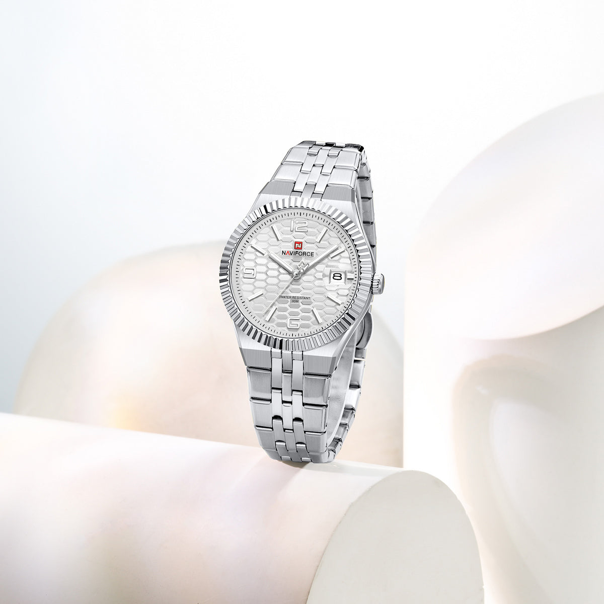 Naviforce 5079 Lotus Woman Watch - Silver