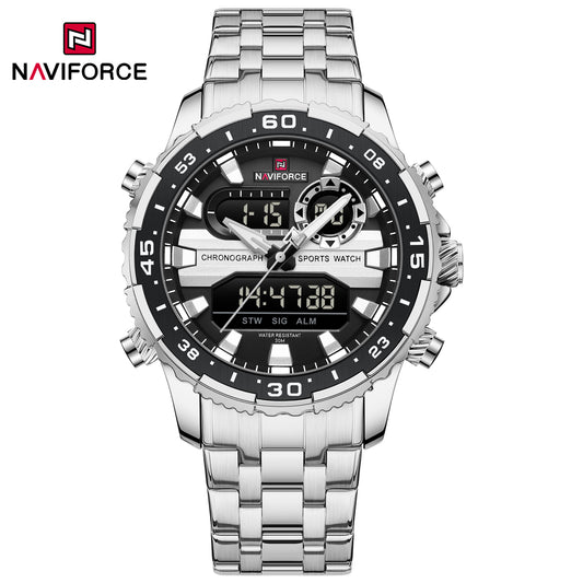Naviforce 9234 Unicorn Men Watch - Silver Black