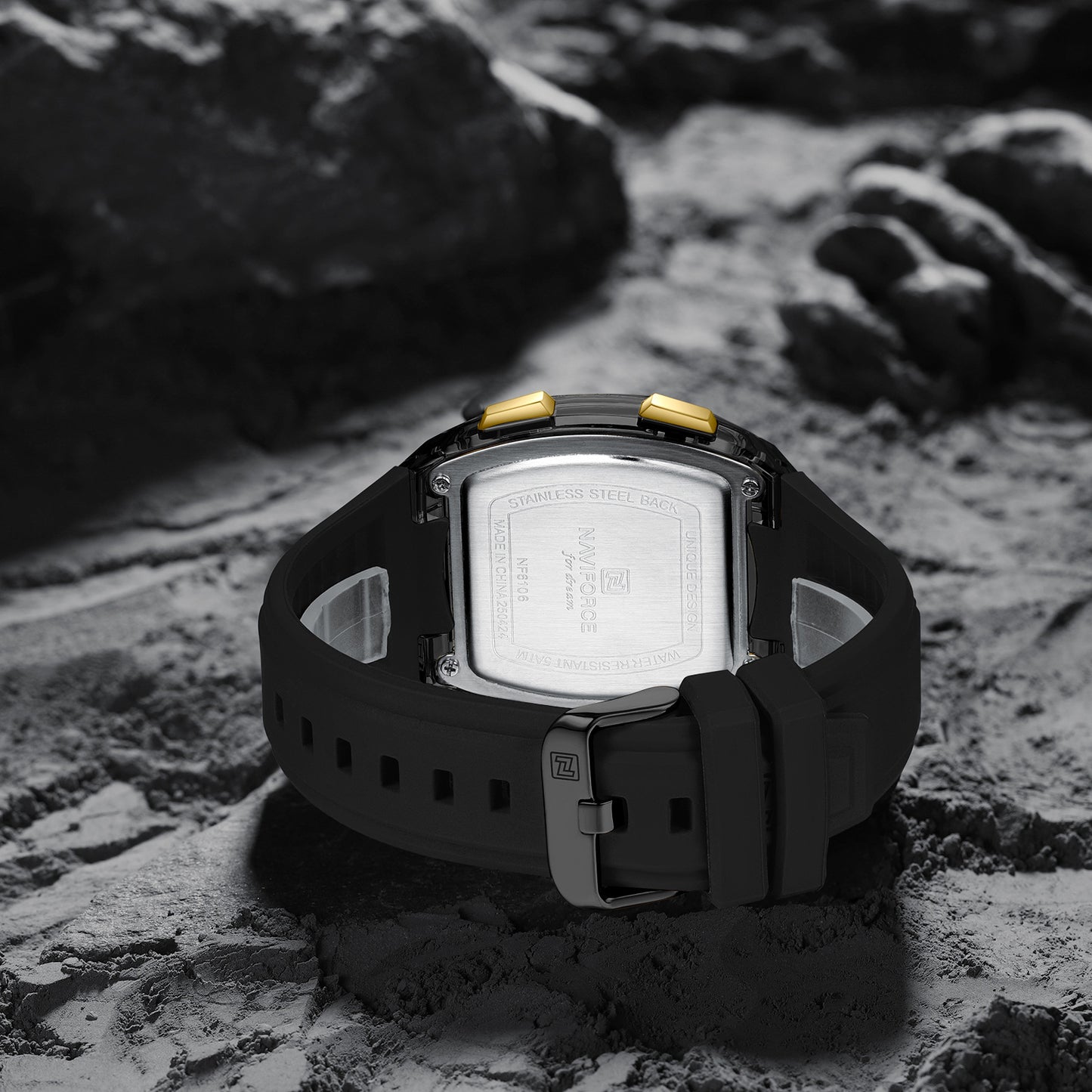 Naviforce 6106 Mito Digital Men Watch - Black Gold