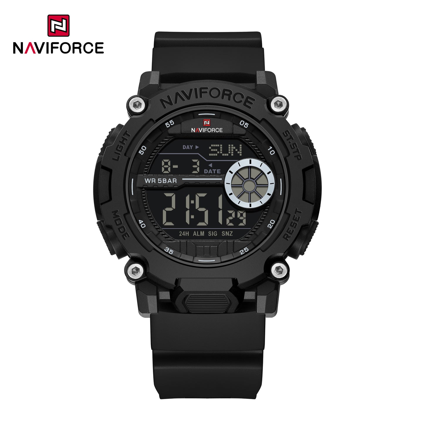 Naviforce 7133 Phantom X Men Silicone Watch - Black