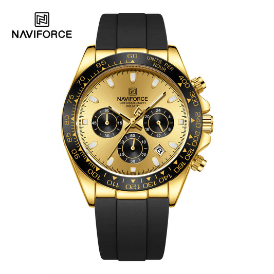 Naviforce 8054 Zenith Men Watch - Black Gold
