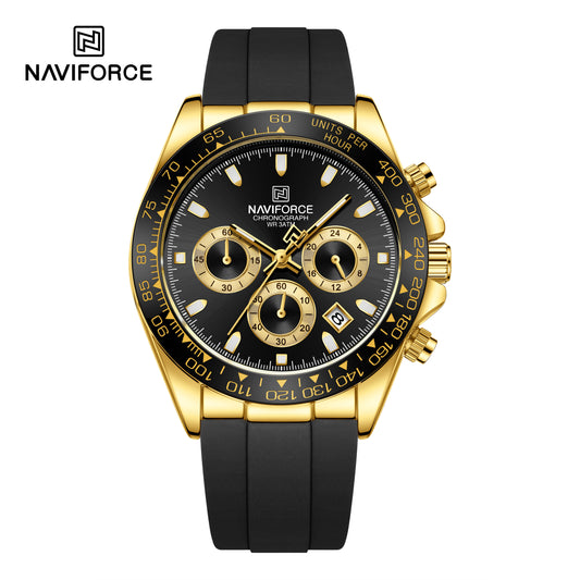 Naviforce 8054 Zenith Men Watch - Black Gold