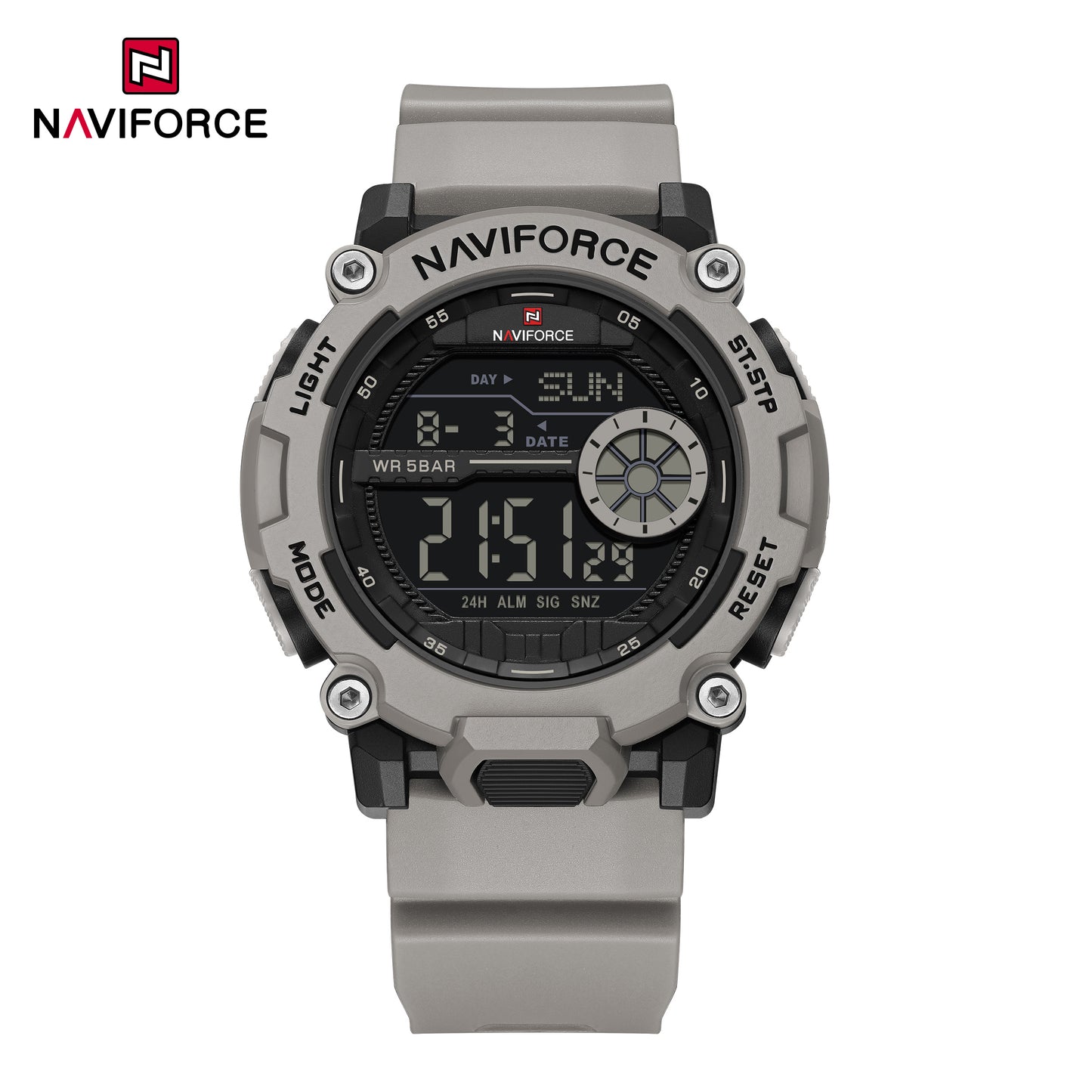 Naviforce 7133 Phantom X Men Silicone Watch - Light Grey