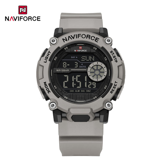 Naviforce 7133 Phantom X Men Silicone Watch - Light Grey