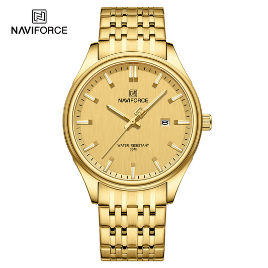 Naviforce 8039 Polo Couple Watch - Gold