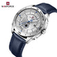 Naviforce 9269 Ascot Men Leather Watch - Silver Blue