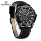 Naviforce 8023 Rotary Men Leather Watch - Black