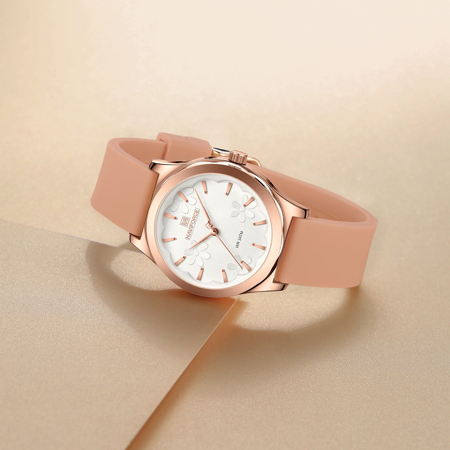 Naviforce 5051 Canary Women Watch - RoseGold White