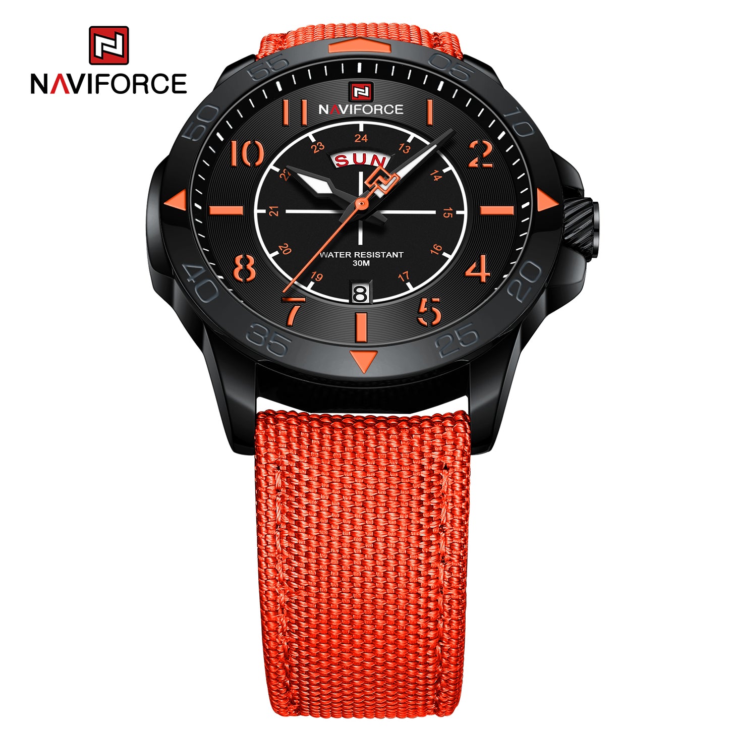 Naviforce 9204 Explorer Men Watch - Black Orange