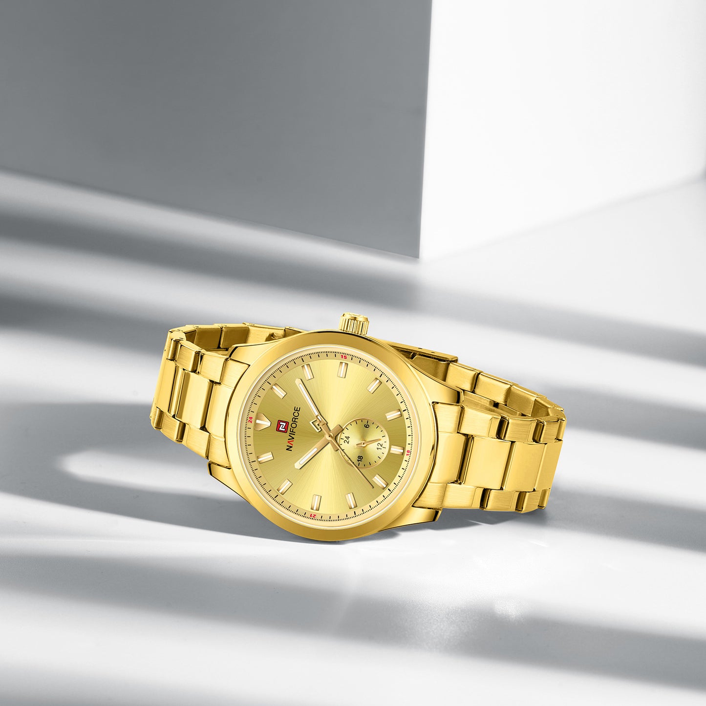 Naviforce 9231 TerraTime Men Watch - Gold