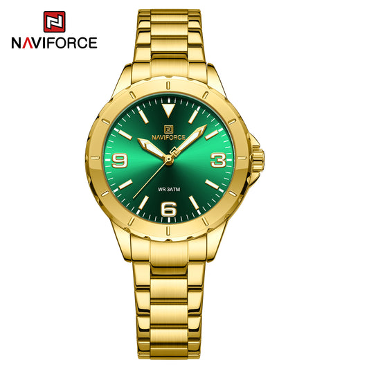 Naviforce 5022 Jade Women Watch - Gold Green