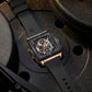 Naviforce 8064 Square Chrono Men Watch - Black RoseGold